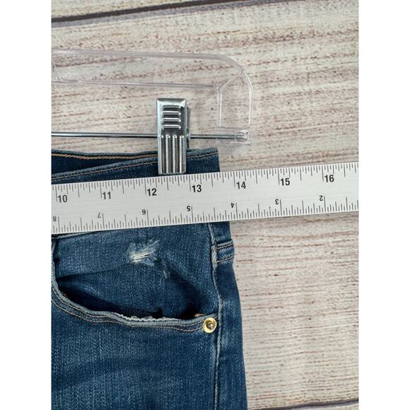 FRAME Denim Distressed Le High Skinny Crop Jeans Women's 27 Blue Medium Wash - Picture 12 of 14